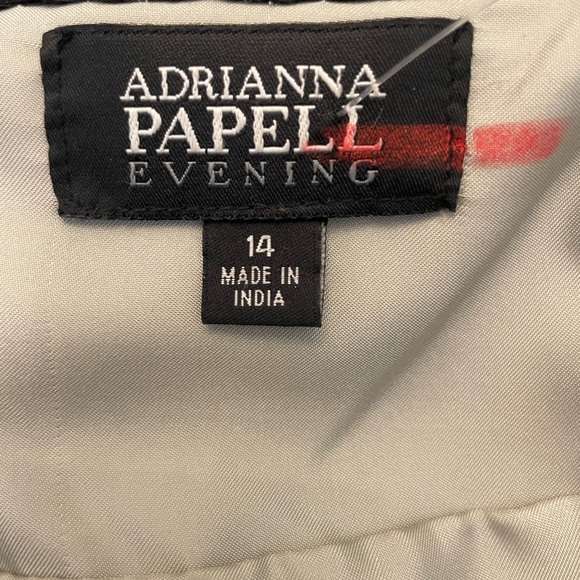 Adrianna Papell Evening Black Shimmering Dress Beaded Size 14 - Picture 6 of 10